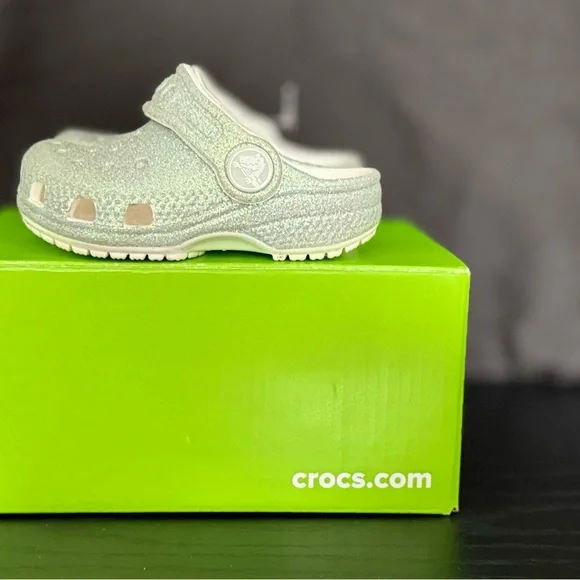 CROCS Kids Sparkly White Water Shoes - Picture 7 of 9